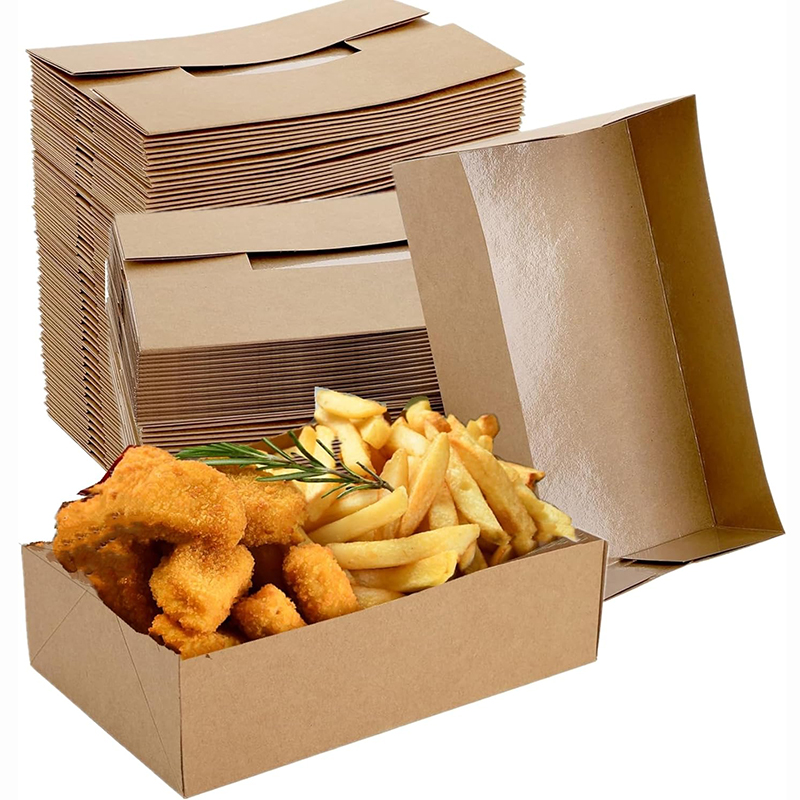 Fast Food With Snacks - Vassoi per alimenti in carta Kraft