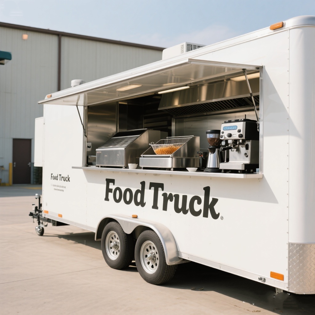 Fast Food With Snacks - Camion mobile per alimenti con carrelli